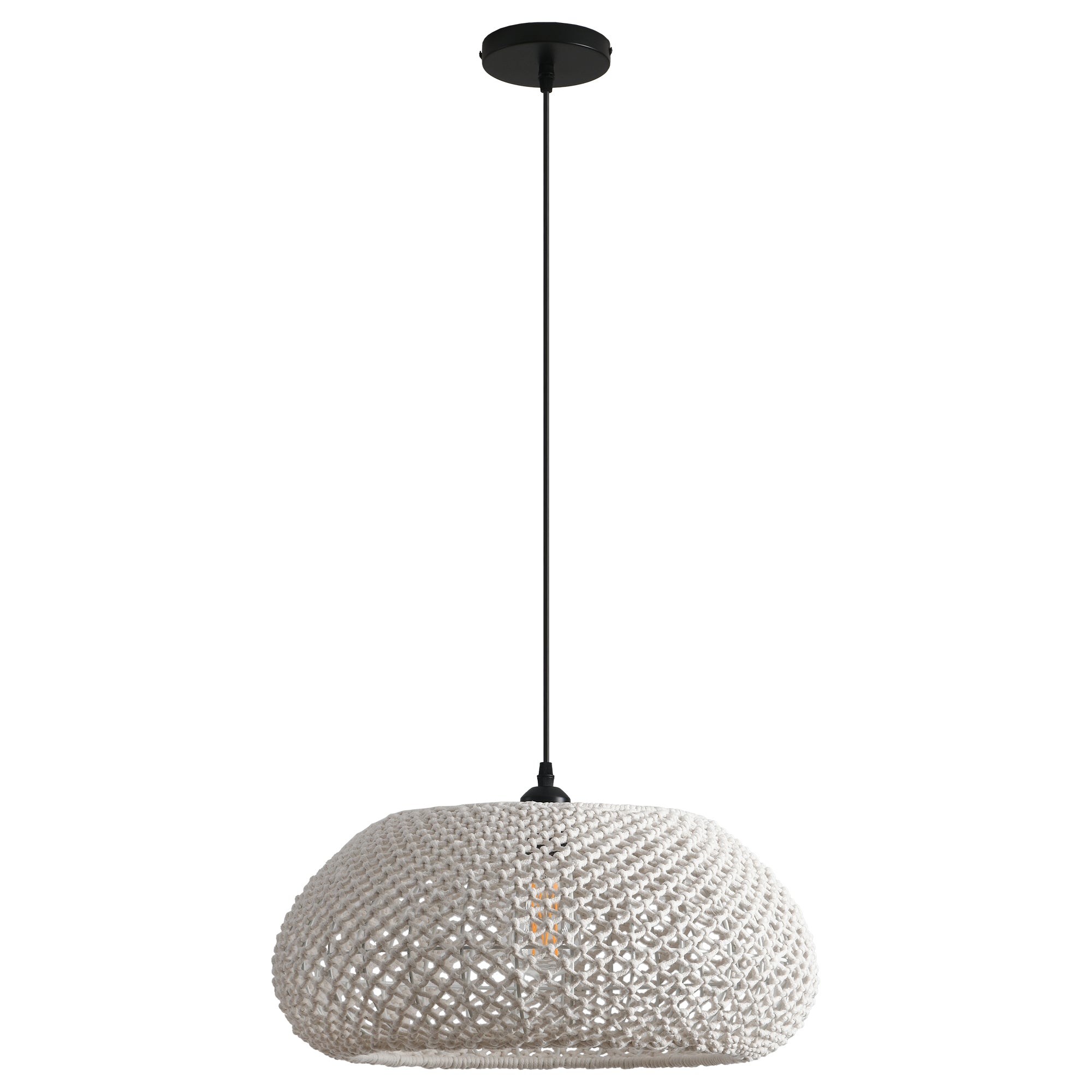Lámpara colgante de algodón tejido rústico bohemio Ø48 cm