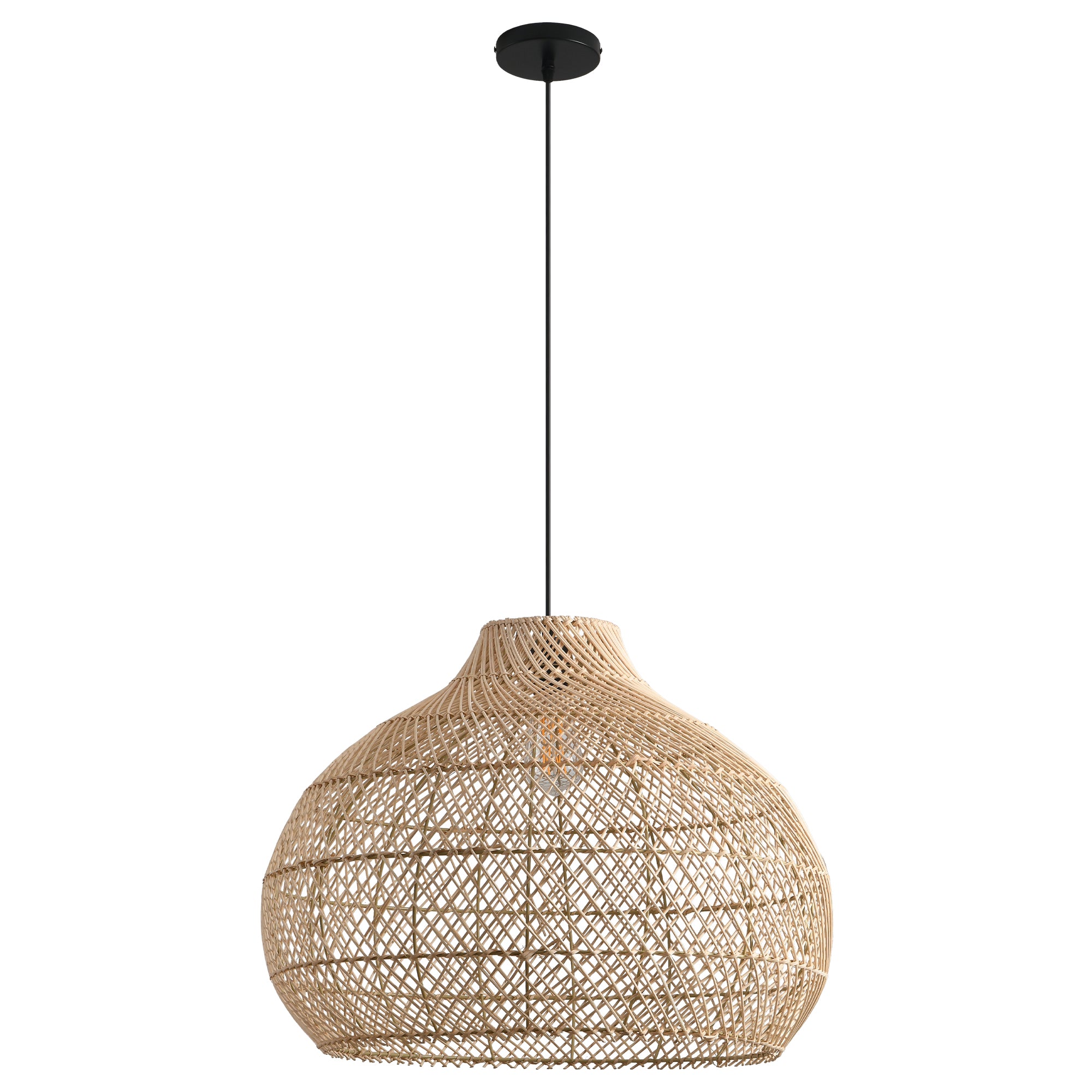 Lámpara colgante de ratán bohemio Ø60 cm