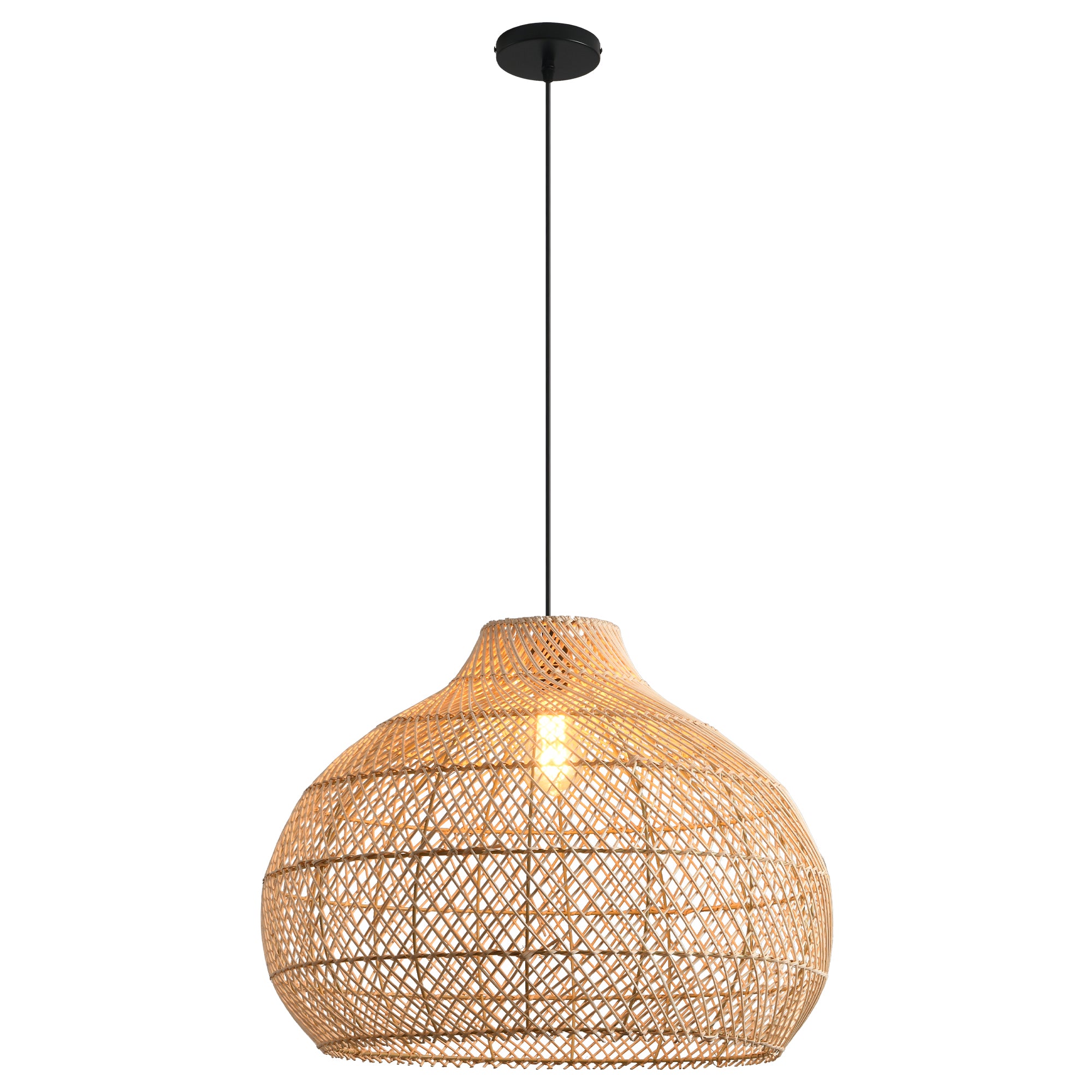 Lámpara colgante de ratán bohemio Ø60 cm