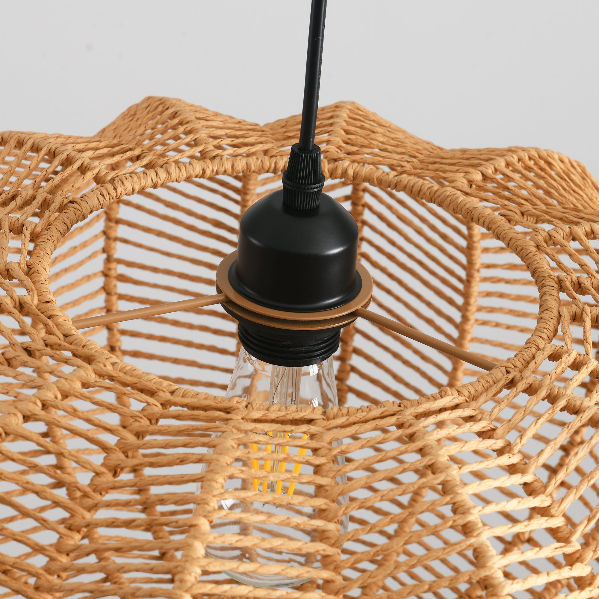 Lámpara colgante de cuerda rústica Ø50cm