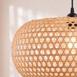 Lámpara colgante moderna y elegante de bambú ovalada Ø55 cm 