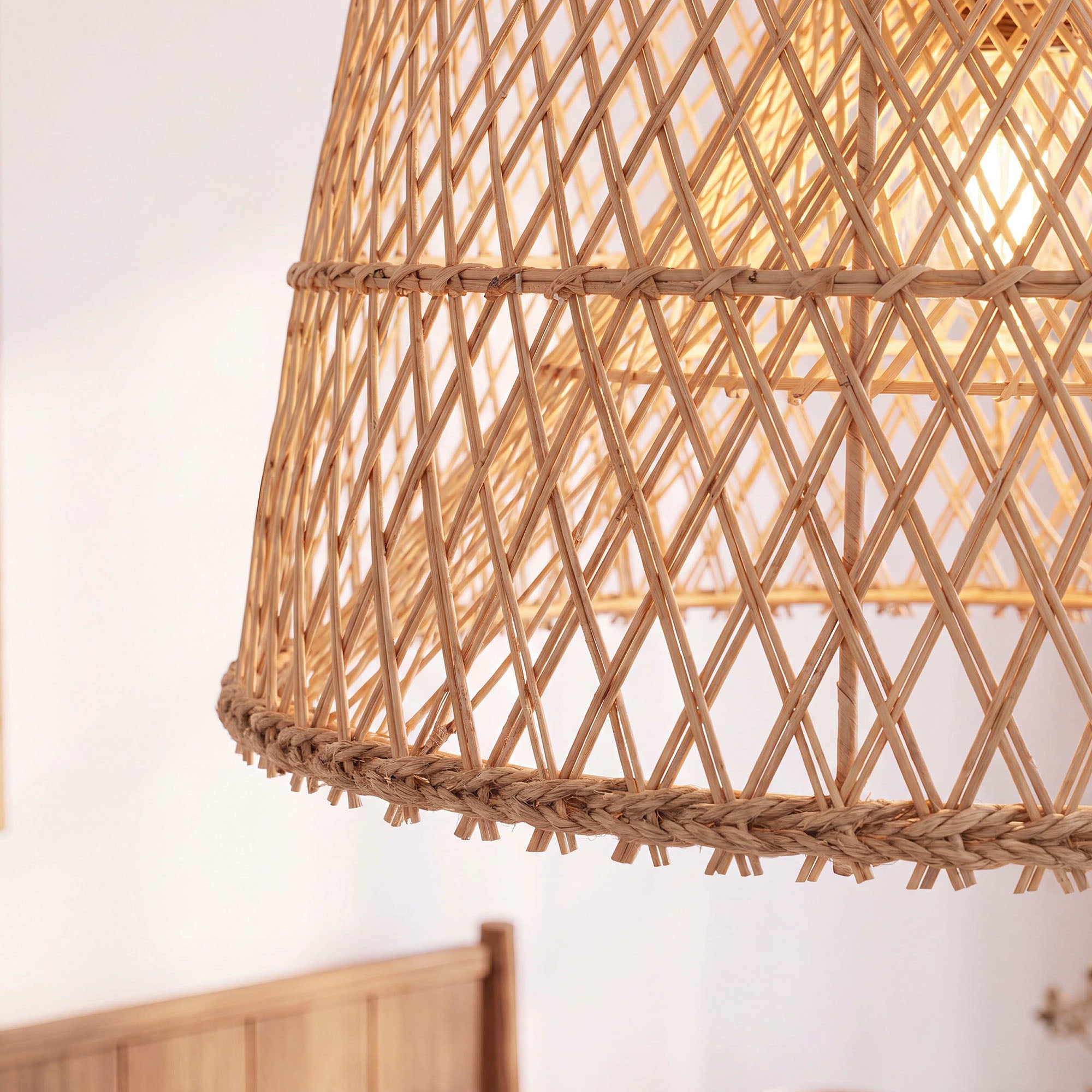 Scandinavian Minimalist Rattan Pendant Light Ø38cm