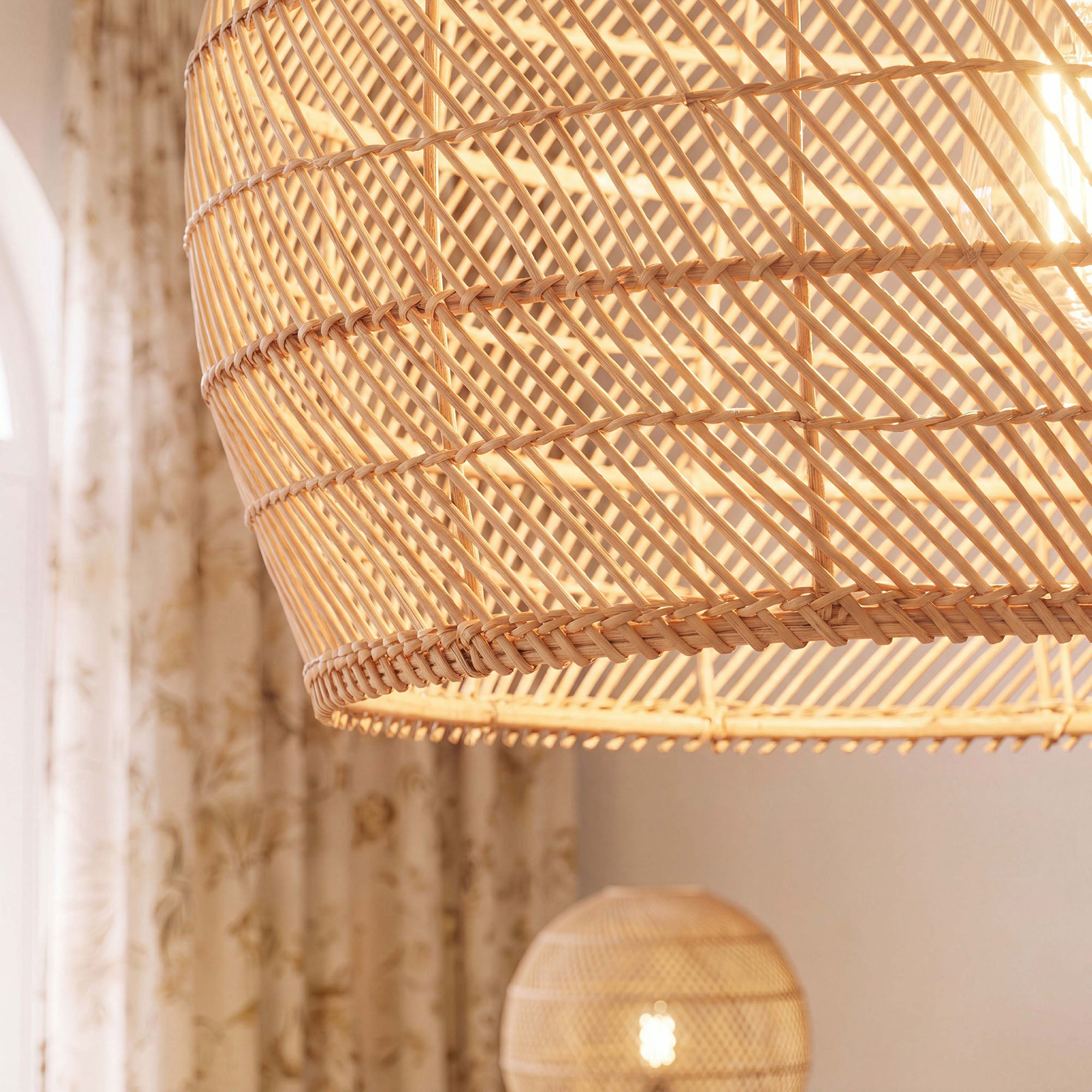 Earthy Minimalist Weave Rattan Pendant Light Ø40cm