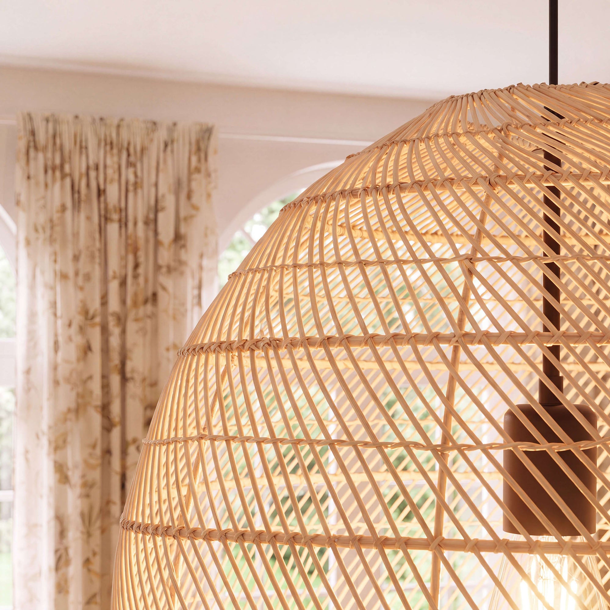 Earthy Minimalist Weave Rattan Pendant Light Ø40cm